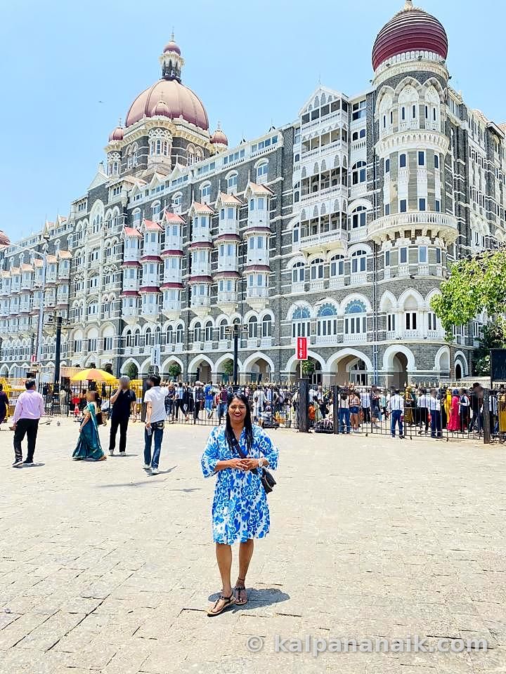 Kalpana outside the Taj Mahal Palace