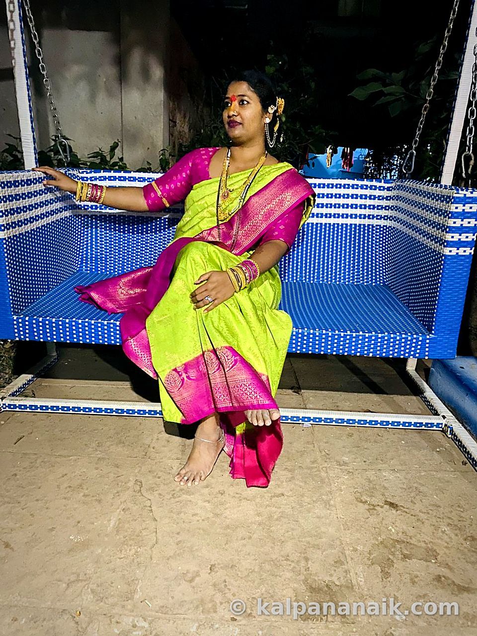 Kalpana in festive wear