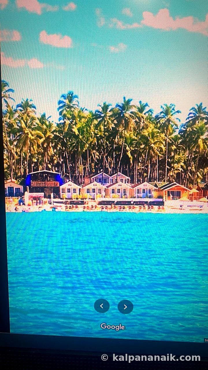 Palm-lined beach with turquoise water