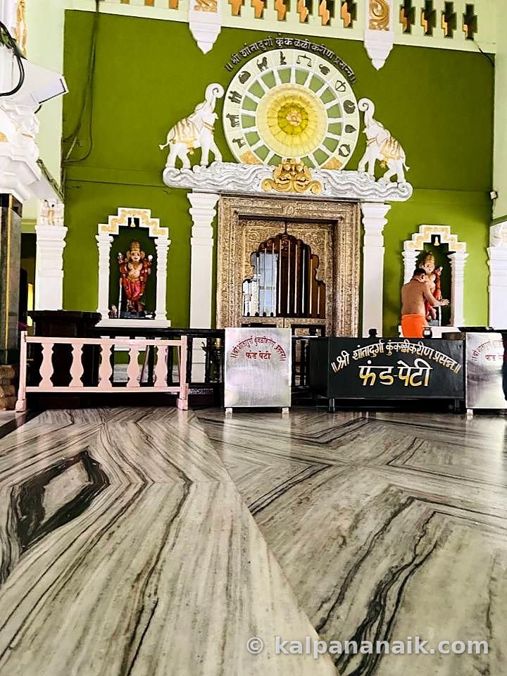 Temple interior with marble floor