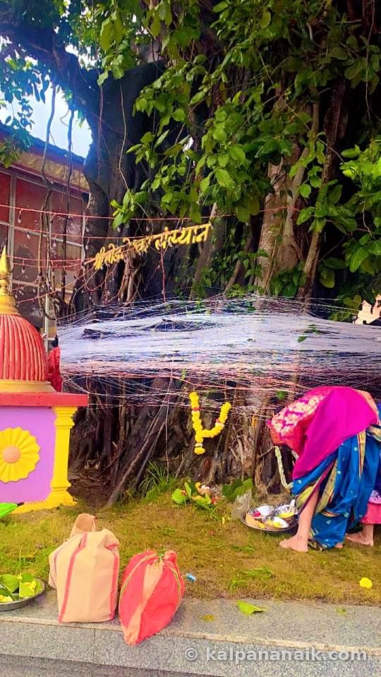 Rustic shrine under a tree