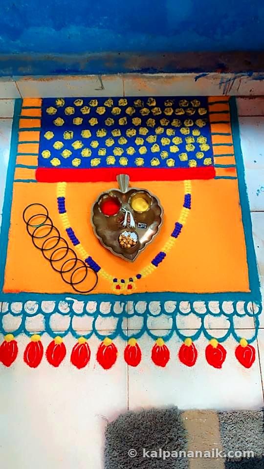 Bangles and lamp on a decorated cloth