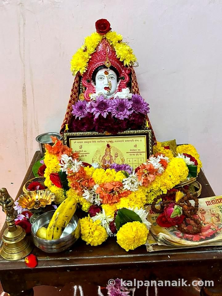 Goddess altar with marigolds