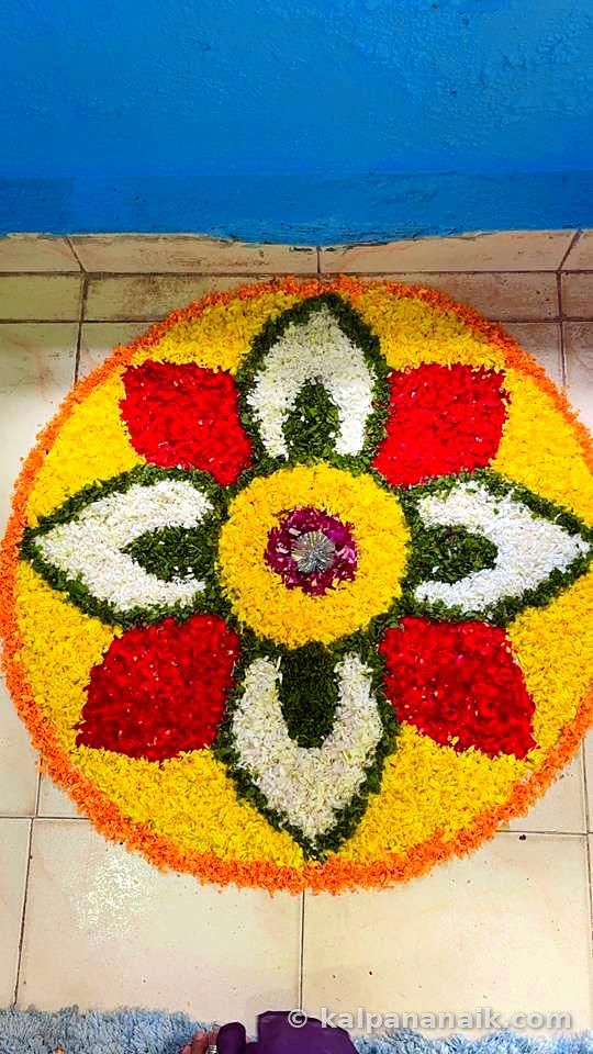 Flower-petal rangoli