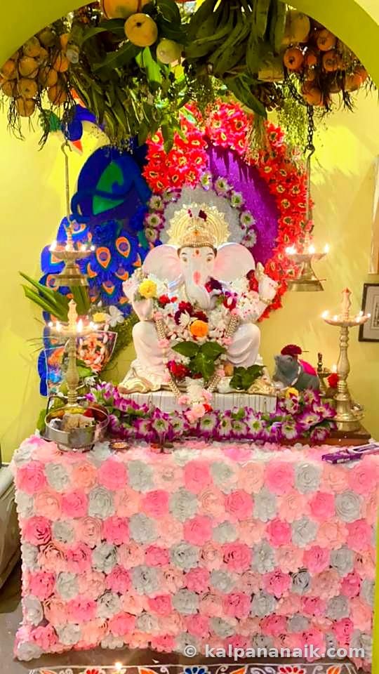 Decorated Ganesh altar